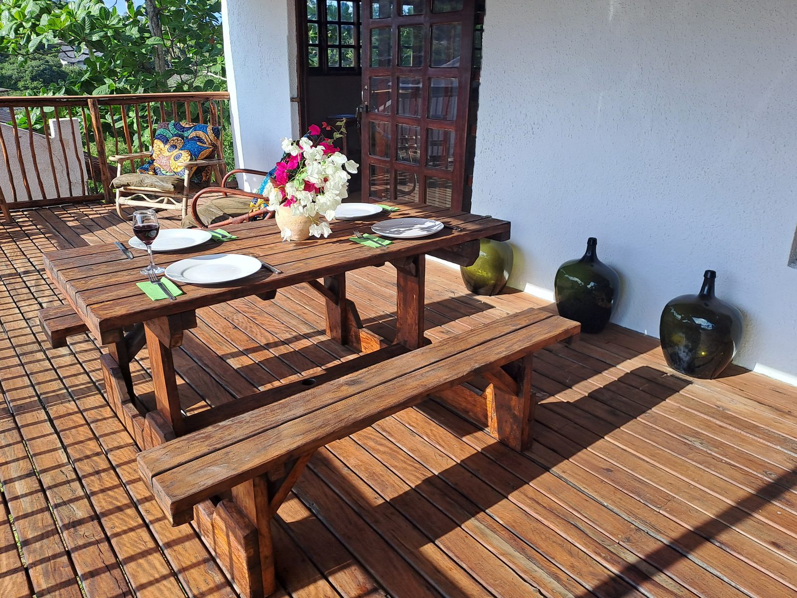 Picnic table on the deck